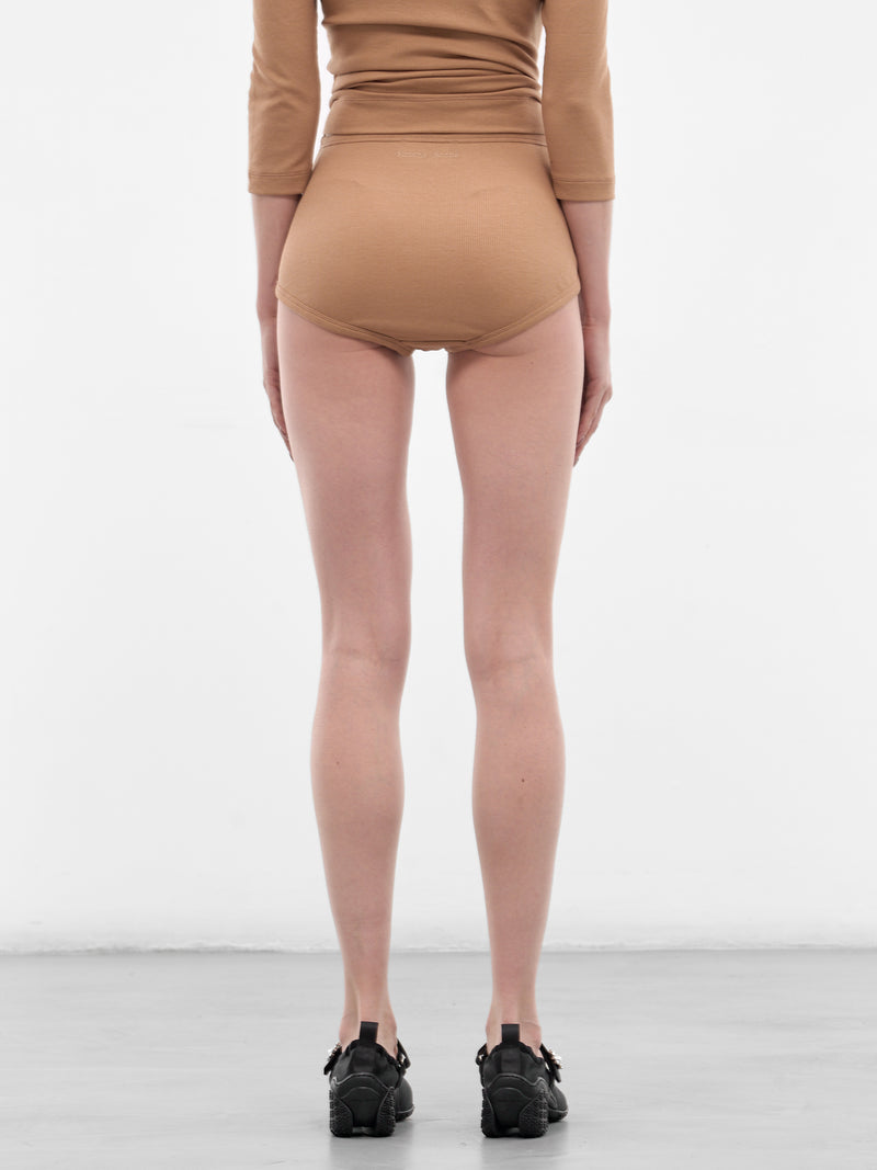 Beige Pearl Embellished Sculpt Briefs (1045B-1301-TOFFEE-PEARL-CLEAR)