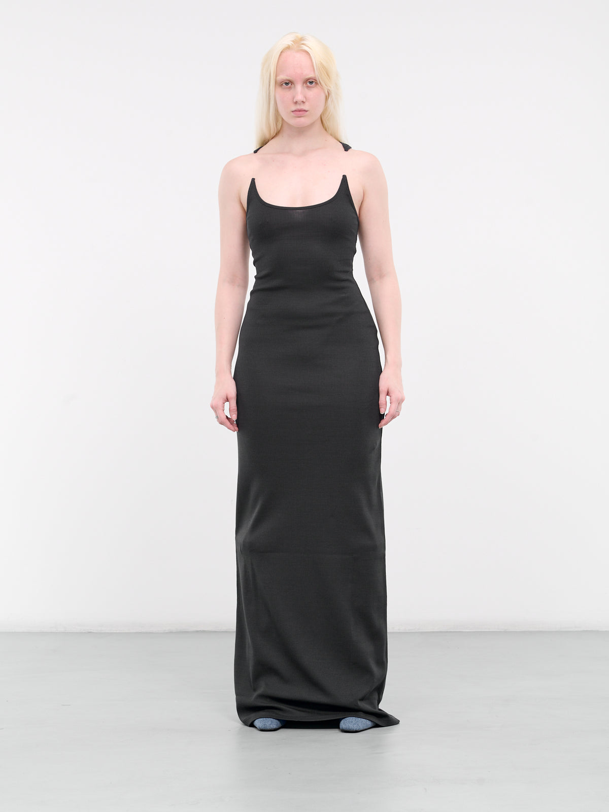 Invisible Strap Dress (104DR001-J100-VINTAGE-BLACK)