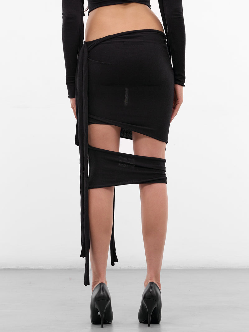 Black Deconstructed Cut-Out Skirt (10730230701-BLACK)