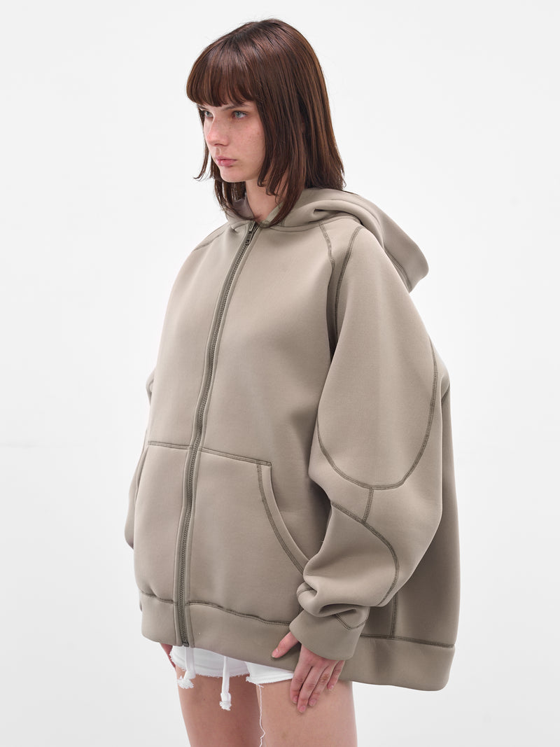 Gray Reversible Oversized Zip Hoodie (10970150901-GREY)