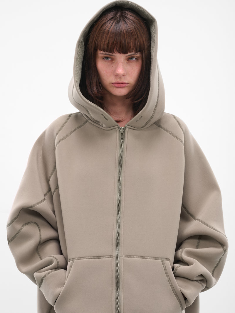 Gray Reversible Oversized Zip Hoodie (10970150901-GREY)