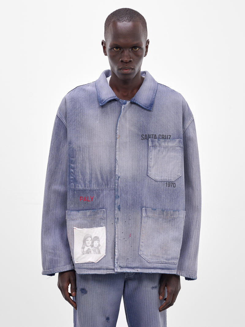 Holy City Distressed Twill Jacket (10U002Q3009-BLUE)