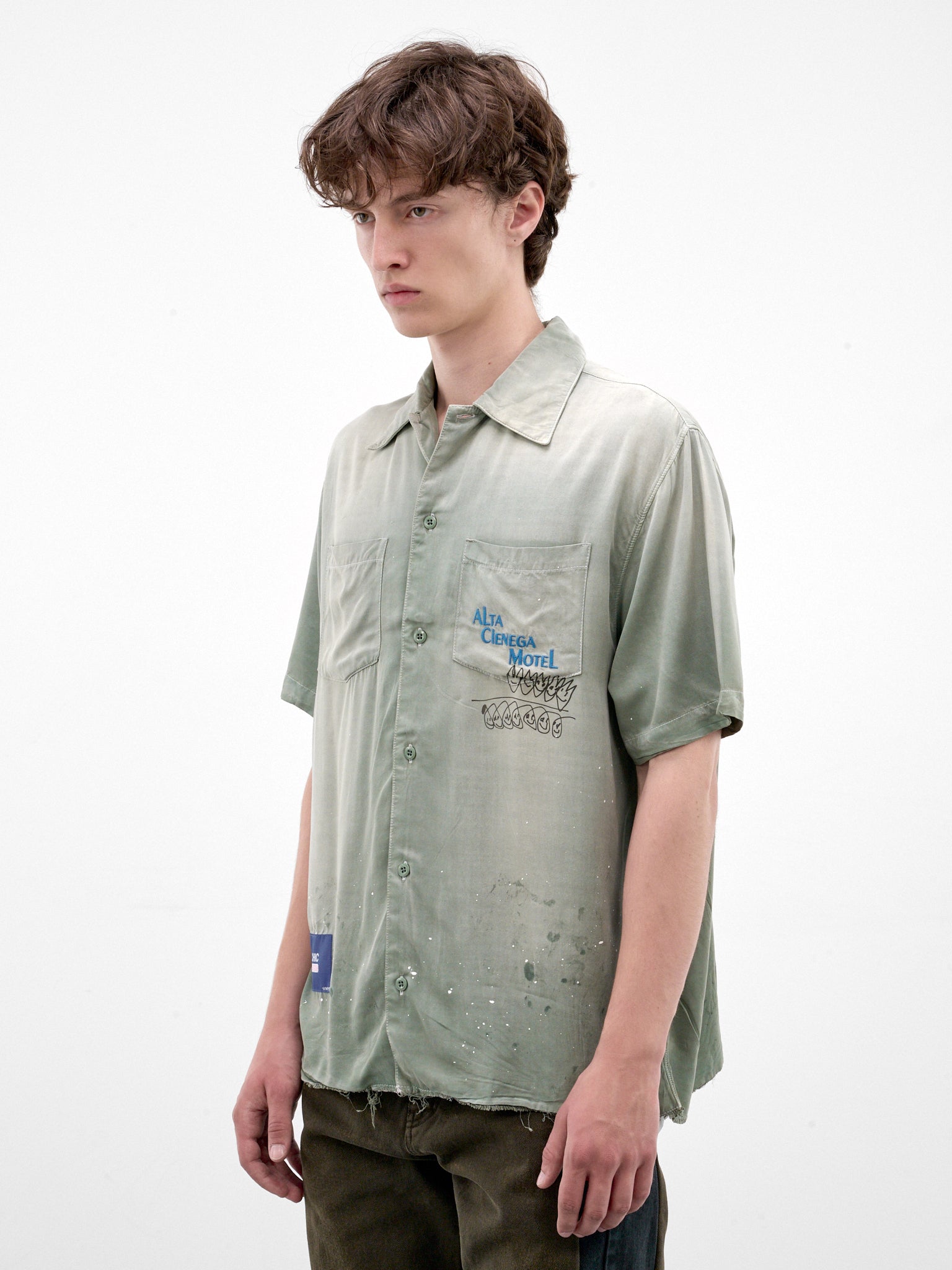 Blue Cotton Alta Cienega Shirt (10U004Q1010BLU-GREEN)