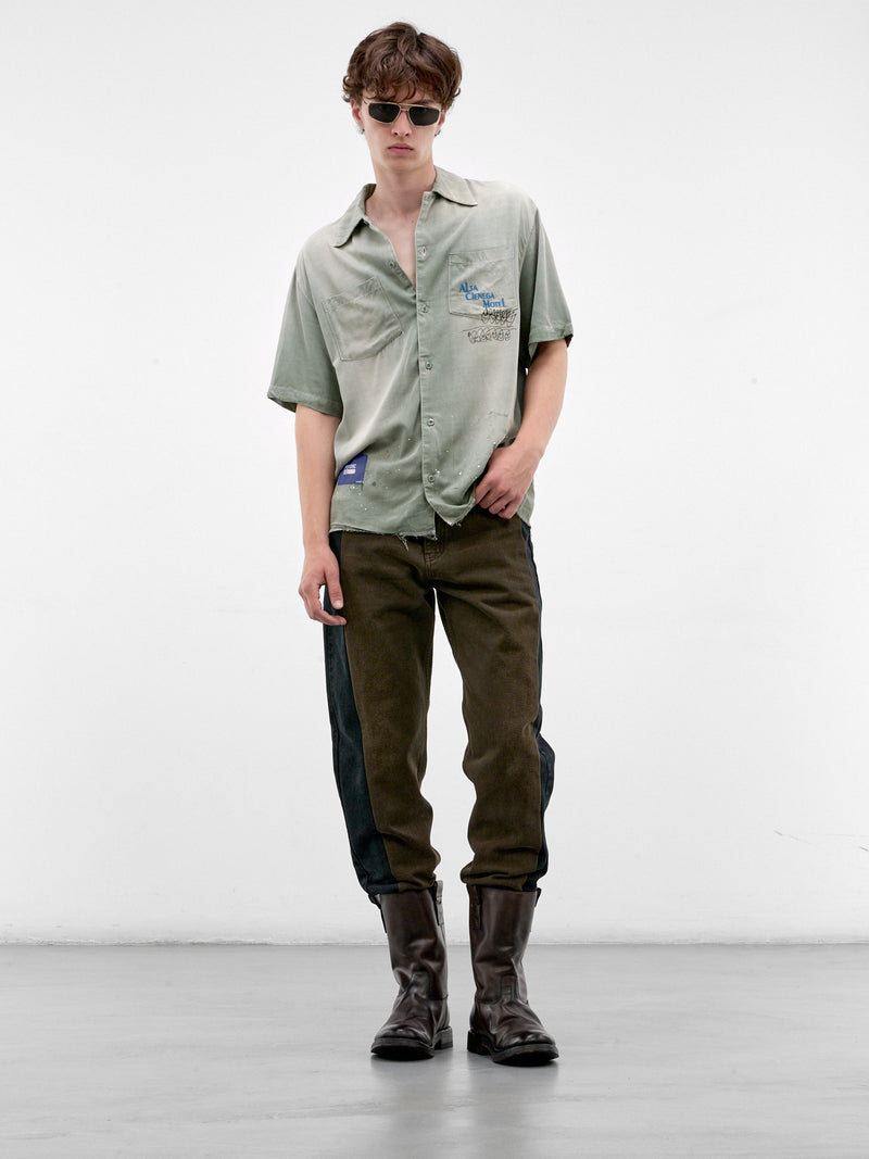 Blue Cotton Alta Cienega Shirt (10U004Q1010BLU-GREEN)