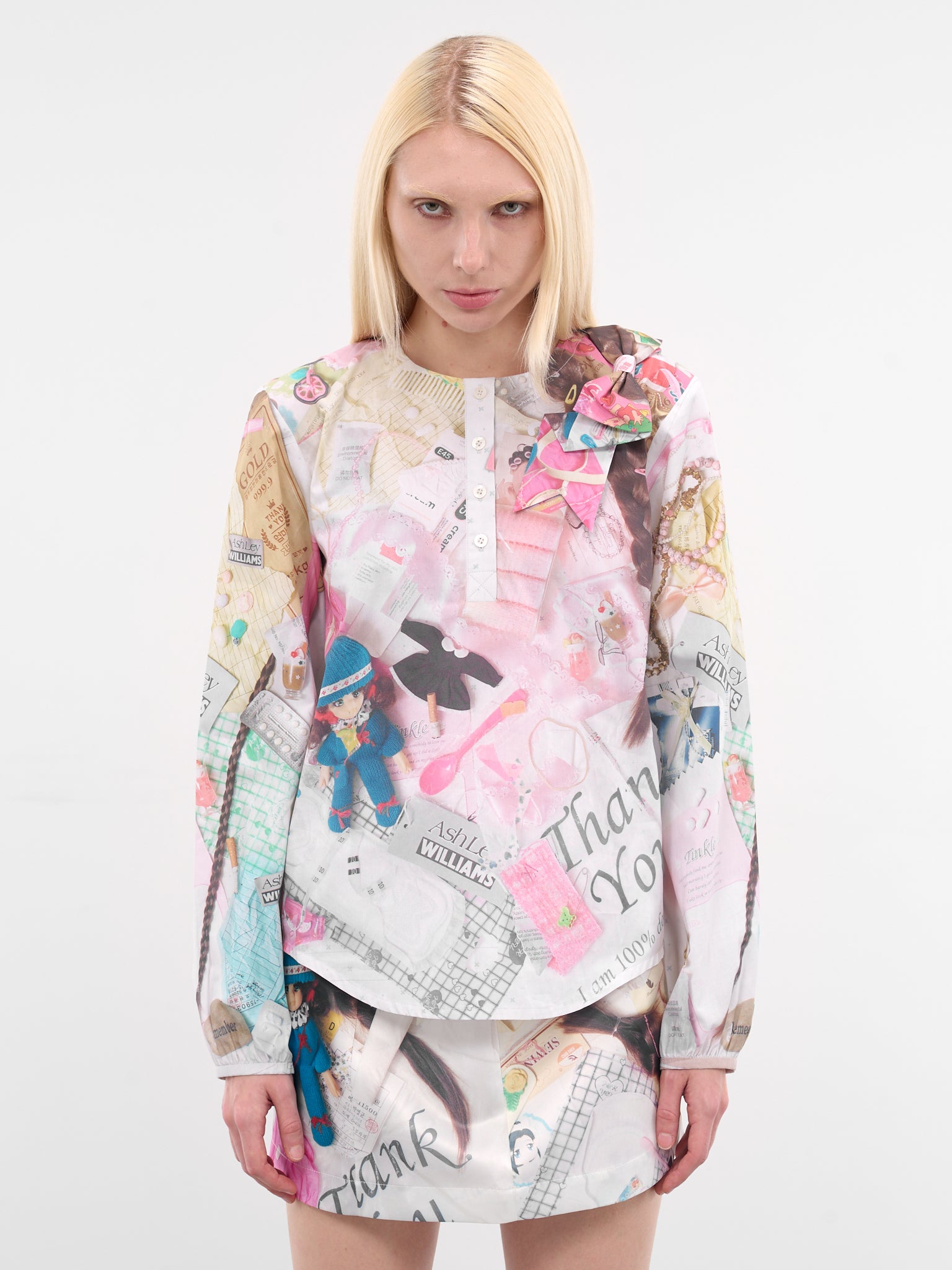 Treasures Print Bow Shirt (11-MULTICOLOR)