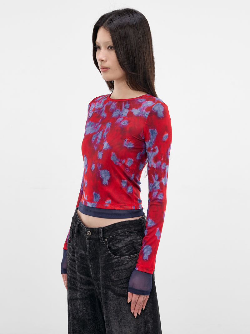 Red Duet Layered Mesh Top (1100-EL-PS26-BURST)