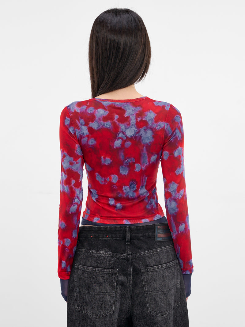 Red Duet Layered Mesh Top (1100-EL-PS26-BURST)