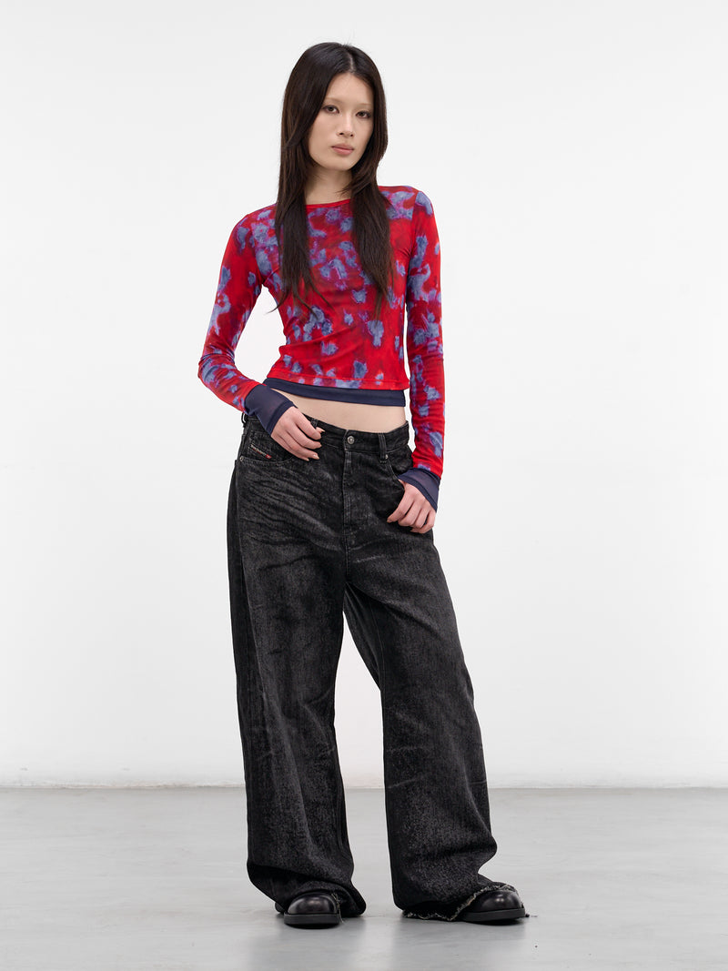 Red Duet Layered Mesh Top (1100-EL-PS26-BURST)