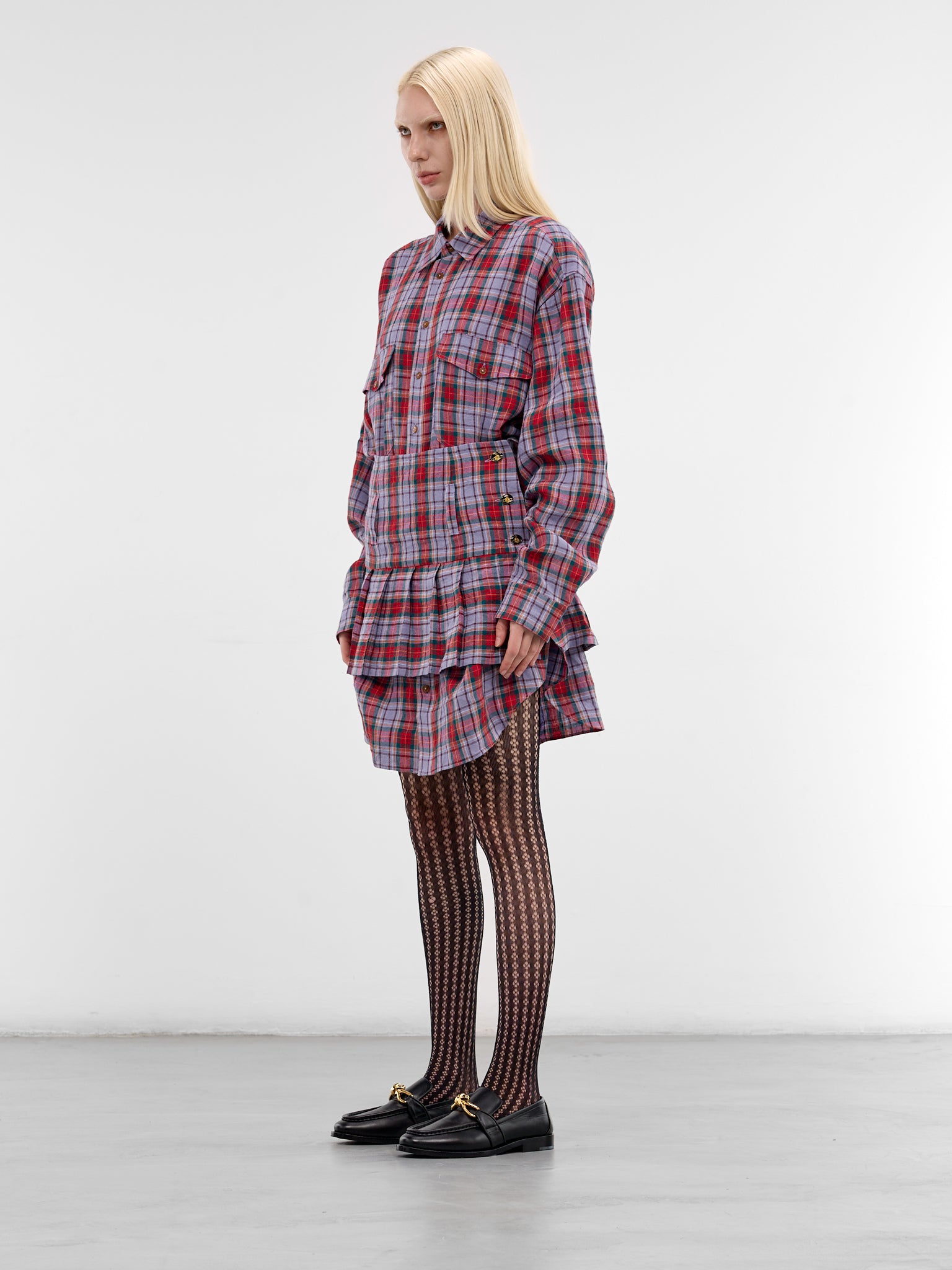 Marta Plaid Layered Mini Dress (110103A4-W01C6-MULTI)