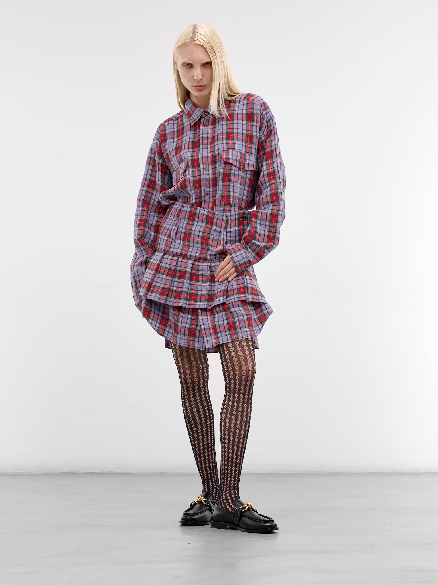 Marta Plaid Layered Mini Dress (110103A4-W01C6-MULTI)