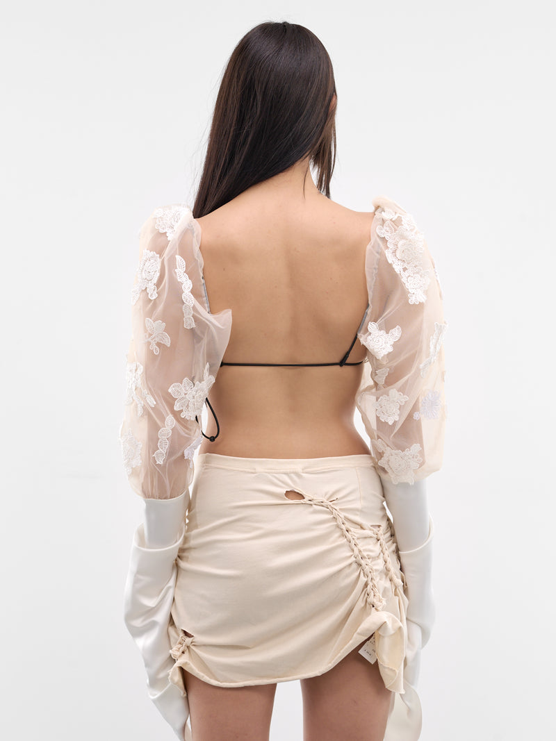 White 4D Wedding Dirndl Top (11011021001-WHITE)