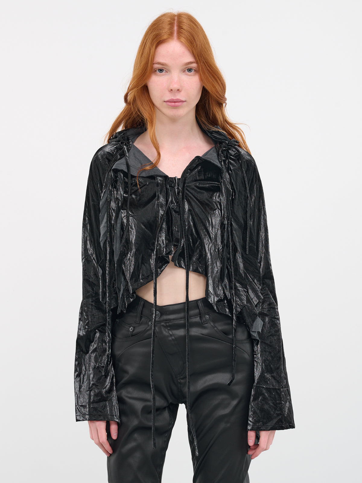 Shiny Long Cardigan (1102004-SHINY-BLACK)