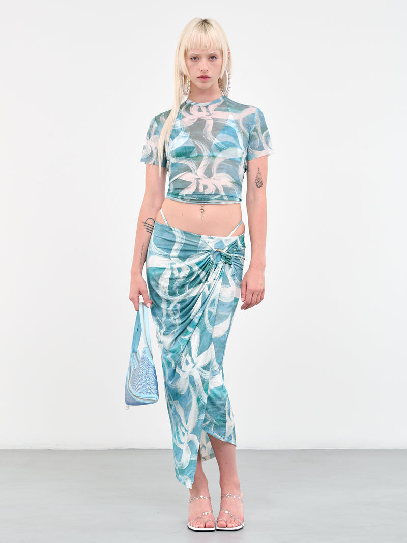 Mesh Tee (111002-5040-WHITE-FLOWER)