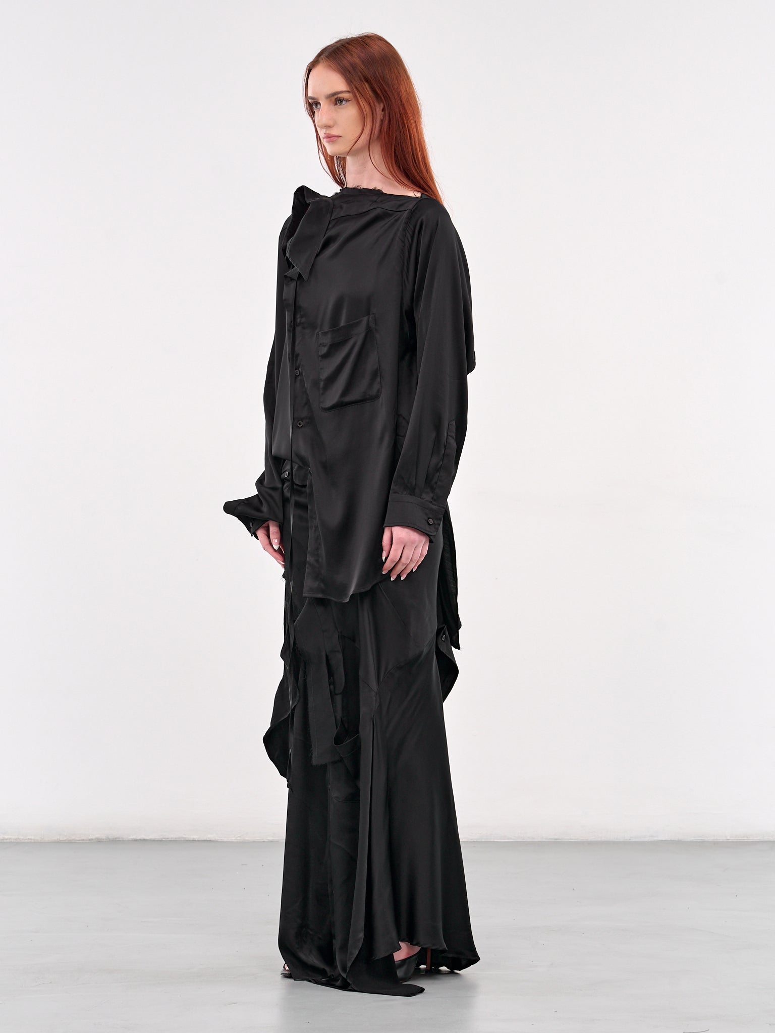 Deconstructed Shirt Dress (11150191102-BLACK)