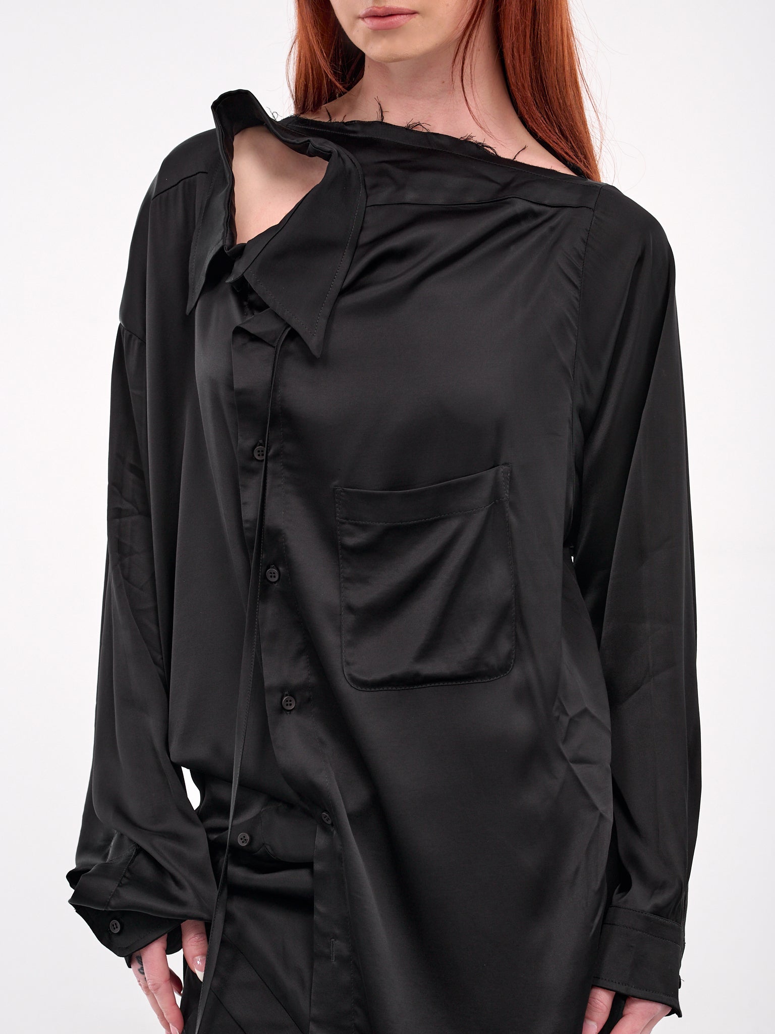 Deconstructed Shirt Dress (11150191102-BLACK)