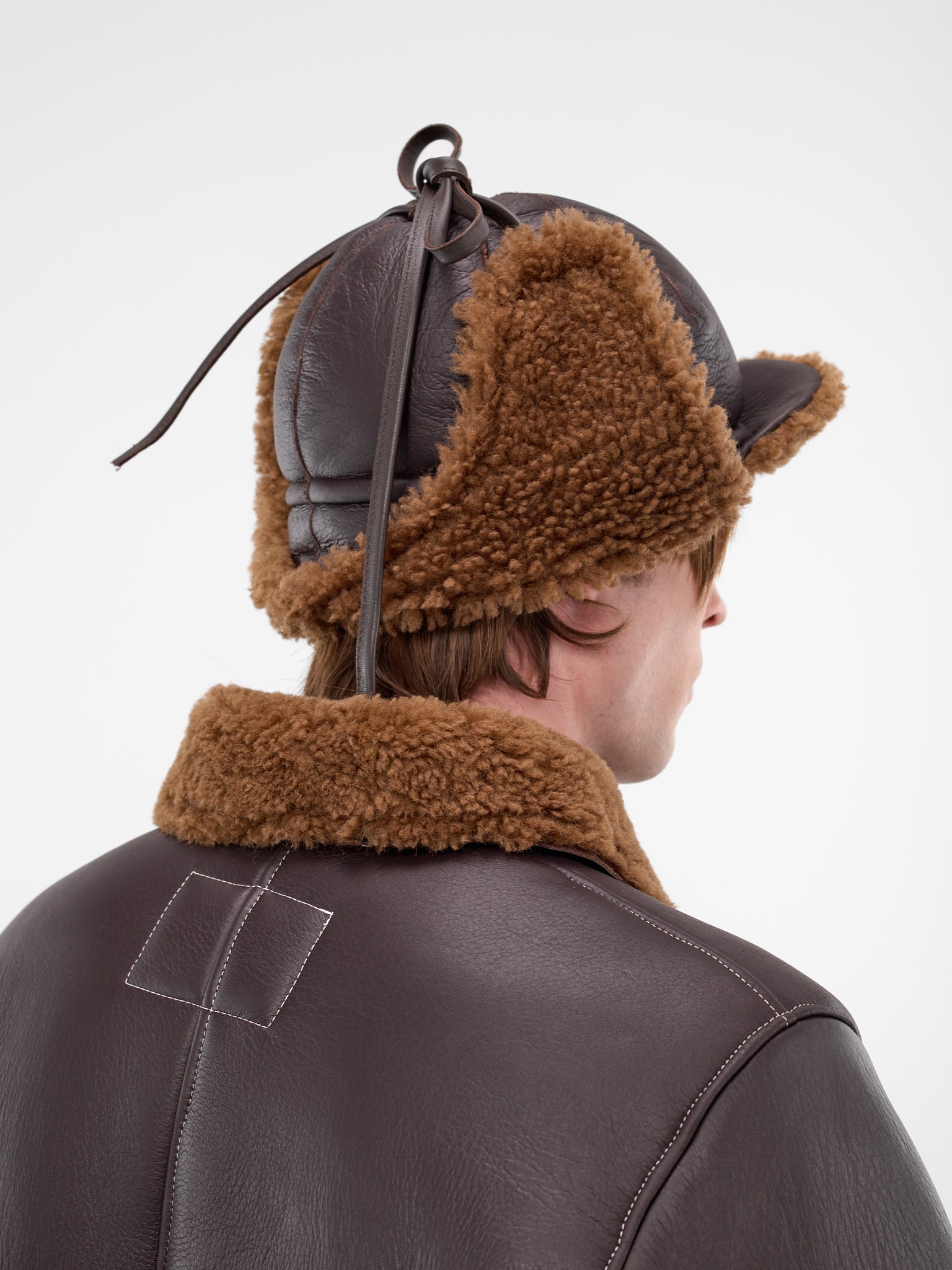 Brown Lamb Leather Aviator Hat (CF-20-11-03-01-BROWN)