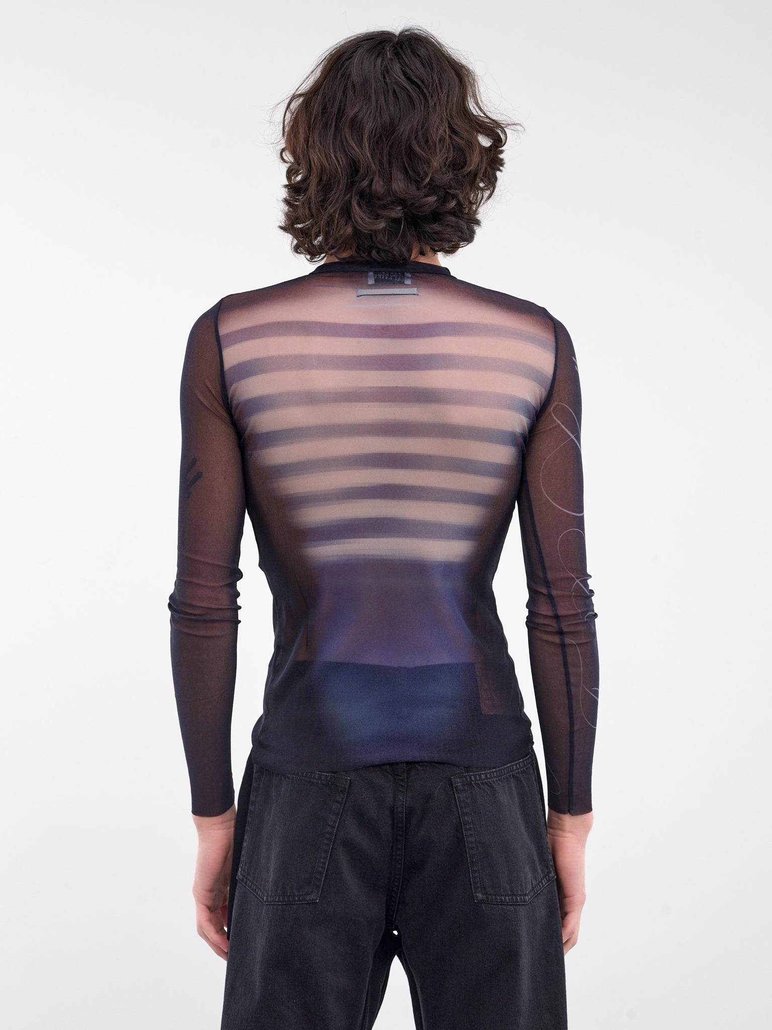Printed Mesh Long Sleeve Top (25-33-F-TO257-T576-MULTI)