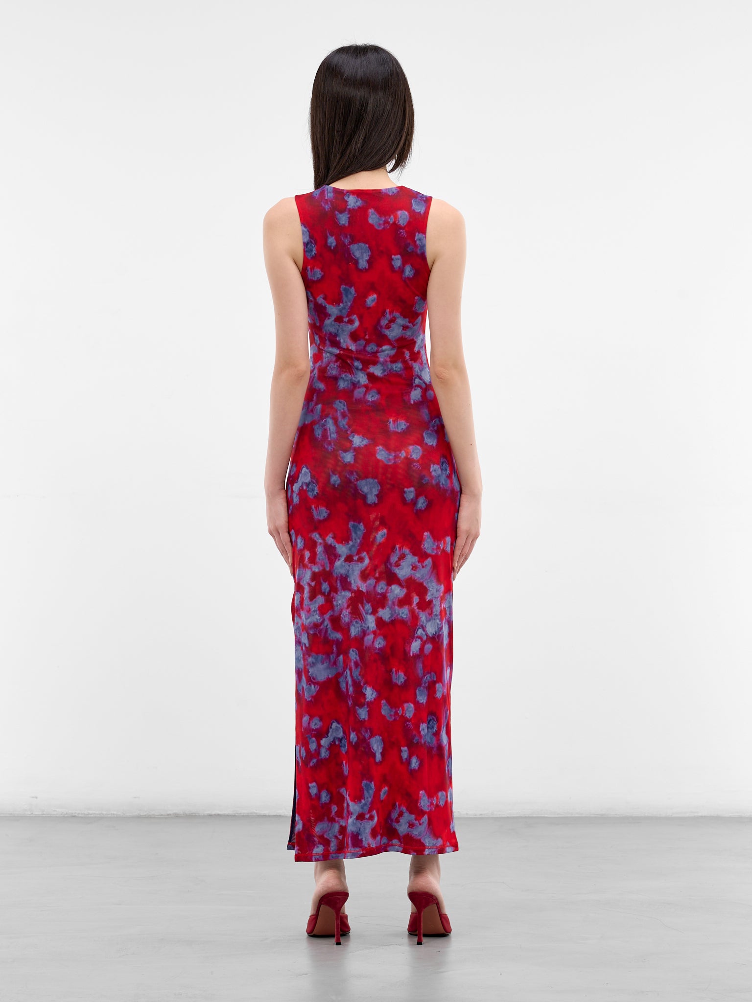 Red Duet Mesh Maxi Dress (1137-EL-PS26-BURST)