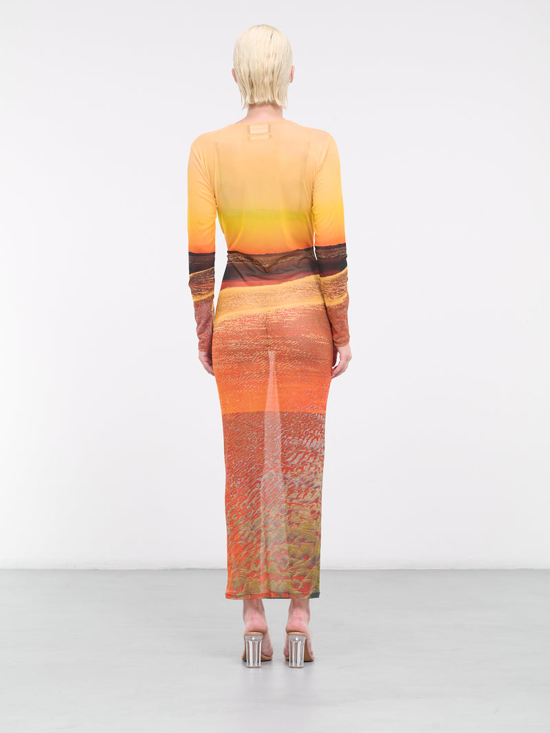 Louisa Ballou SSENSE Exclusive Yellow amp; Orange Sleeveless Ring Dress