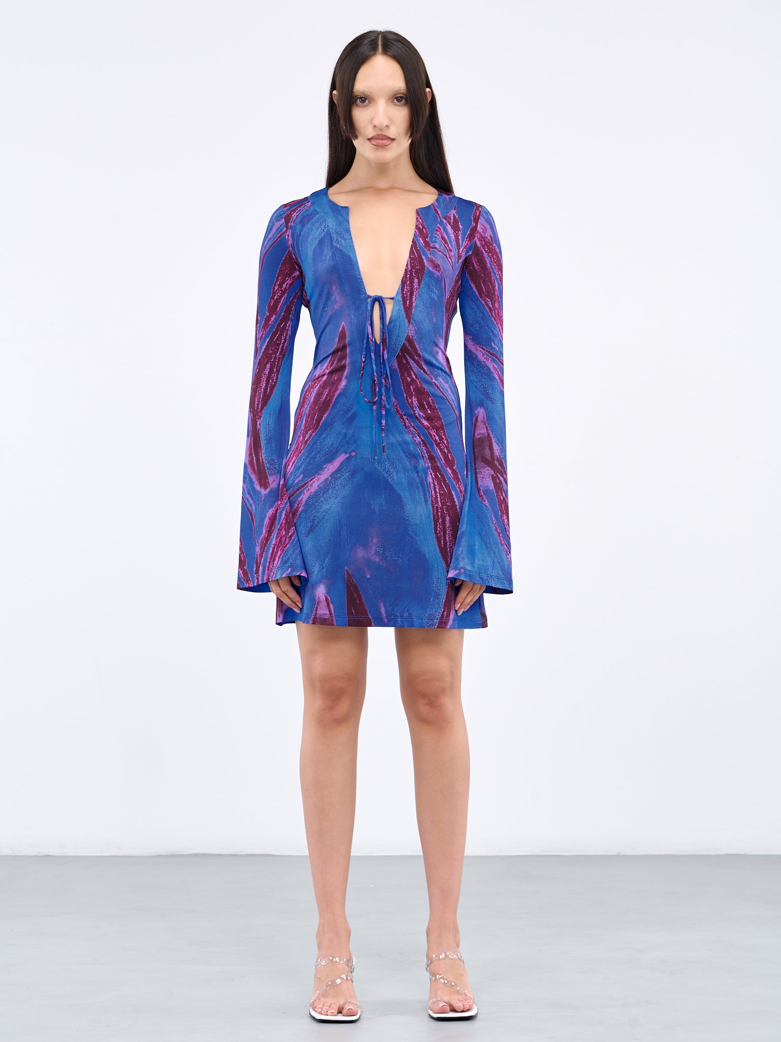 Louisa Ballou | H.Lorenzo|Caftan Mini Dress (114111-1060-VIOLET-FLOWER), M / Violet Louisa Ballou | H.Lorenzo|Caftan Mini Dress (114111-1060-VIOLET-FLOWER), M / Violet