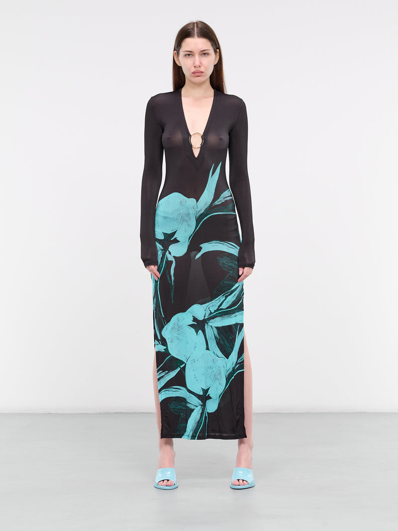 Helios Maxi Dress (114115-5042-TURQUOISE-FLOWER)