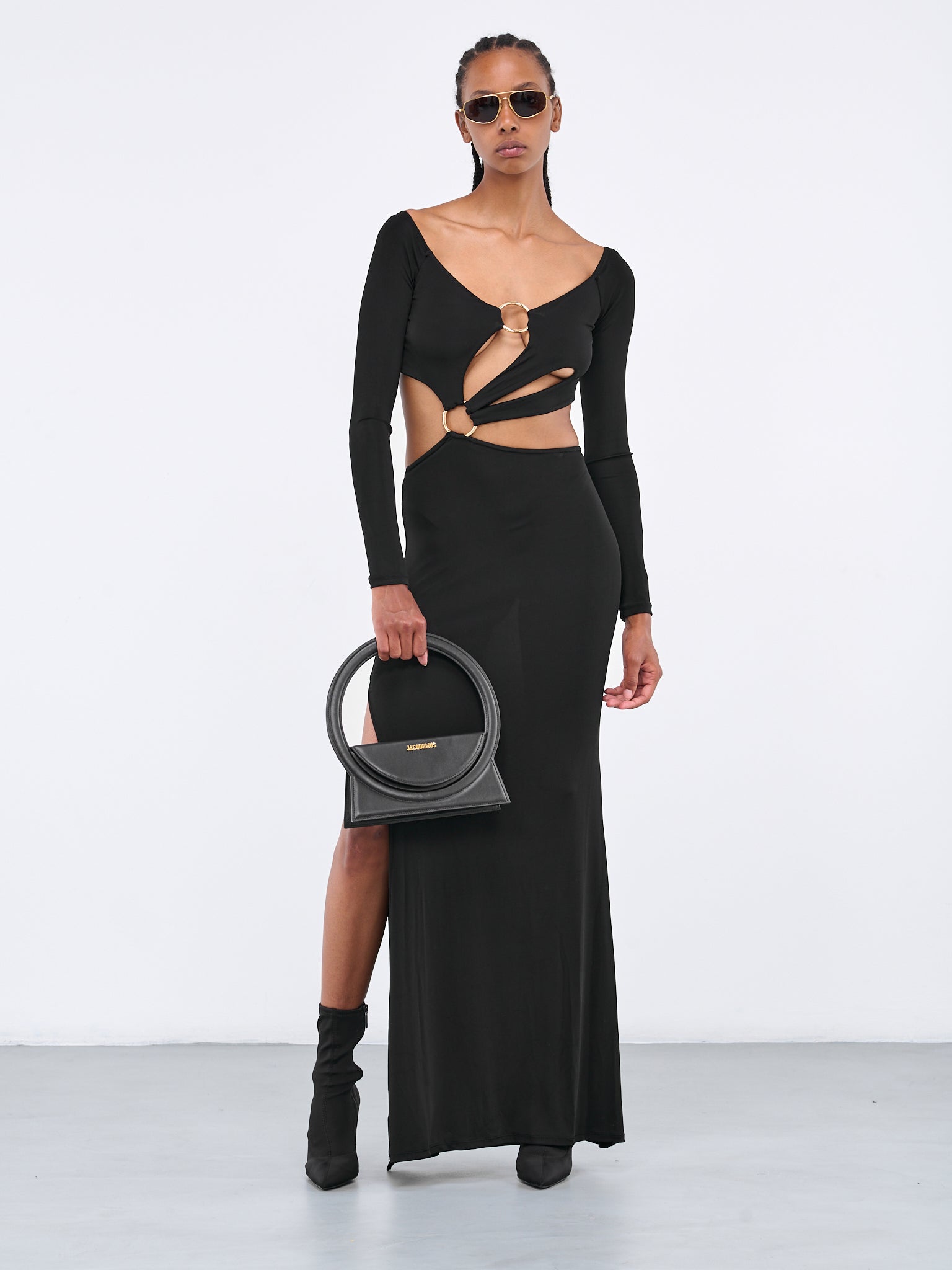 louisa ballou black dress Louisa Ballou, Long Carve cutout jersey maxi dress, Women, Black, US 12, Dresses, Materialmix