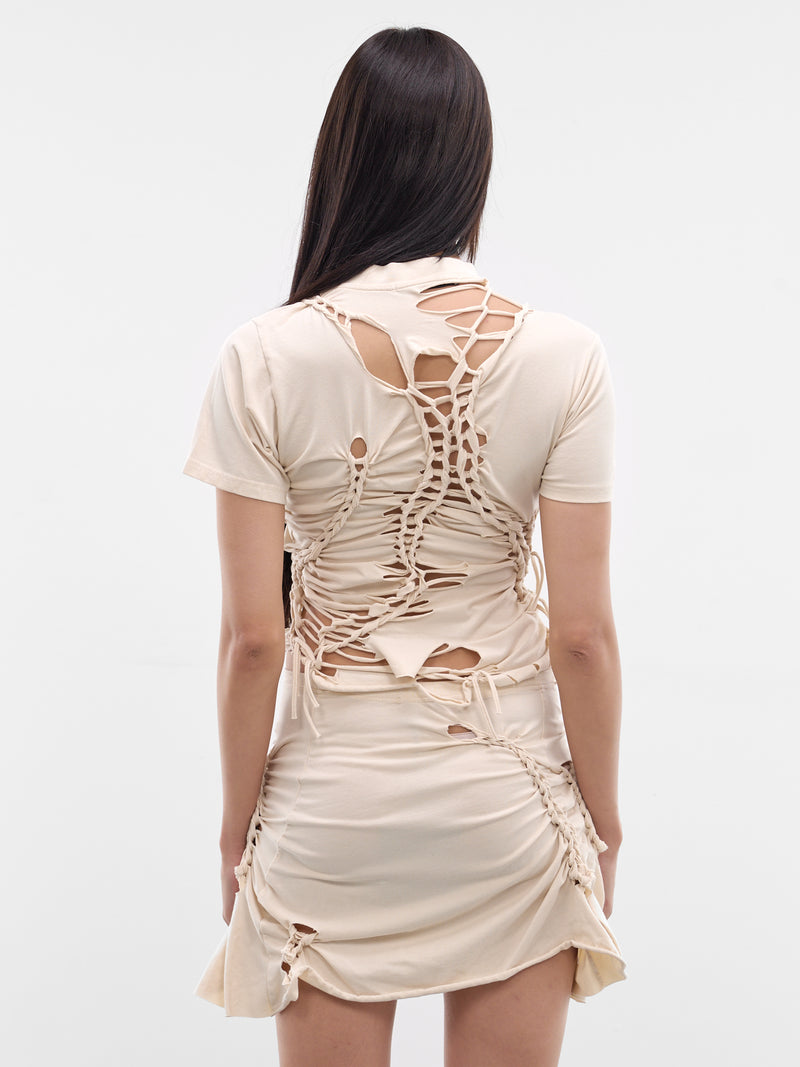 Beige Knit Otto Braided Tee (11510891502-BEIGE)