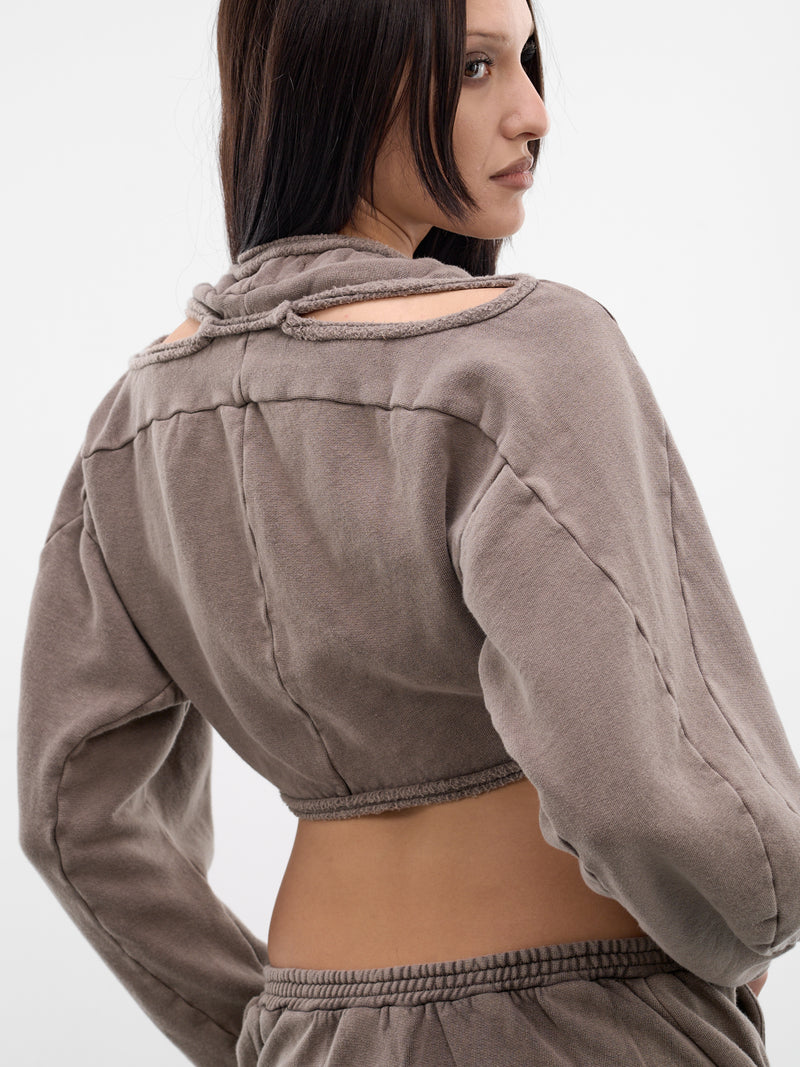 Rogue Zip Dirndl Crop Sweater (11510991501-BEIGE)