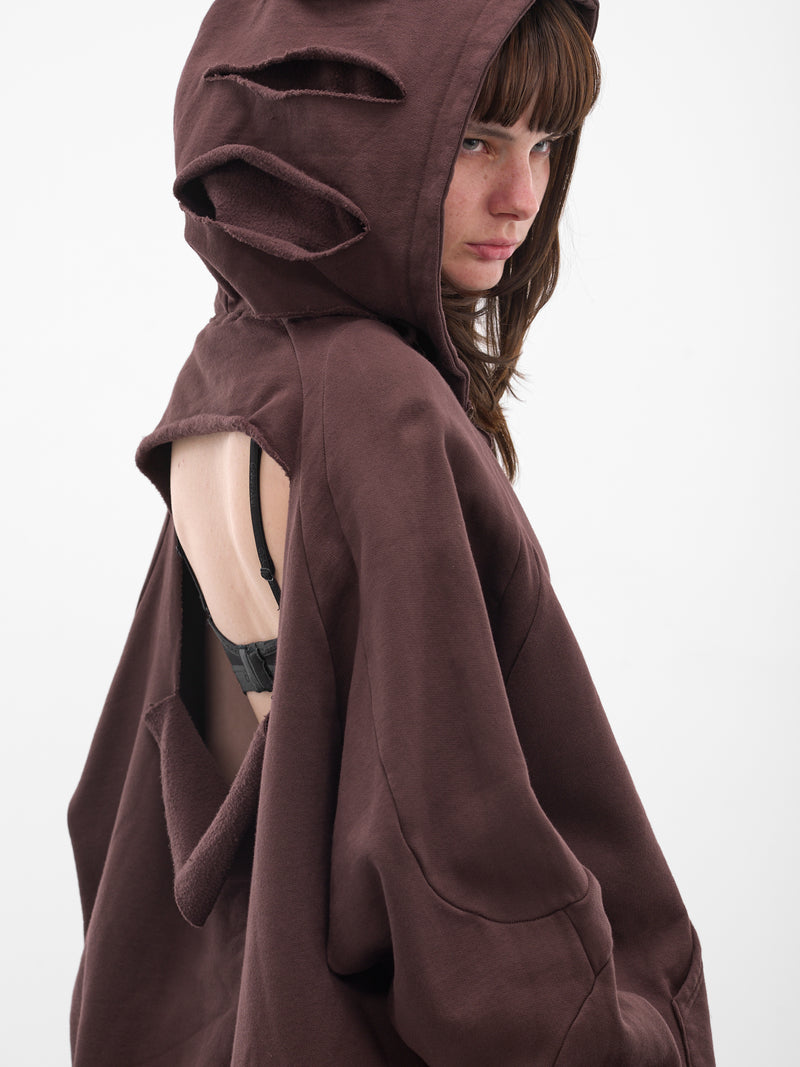Brown Deconstructed Oversized Hoodie (11510451502-BROWN)