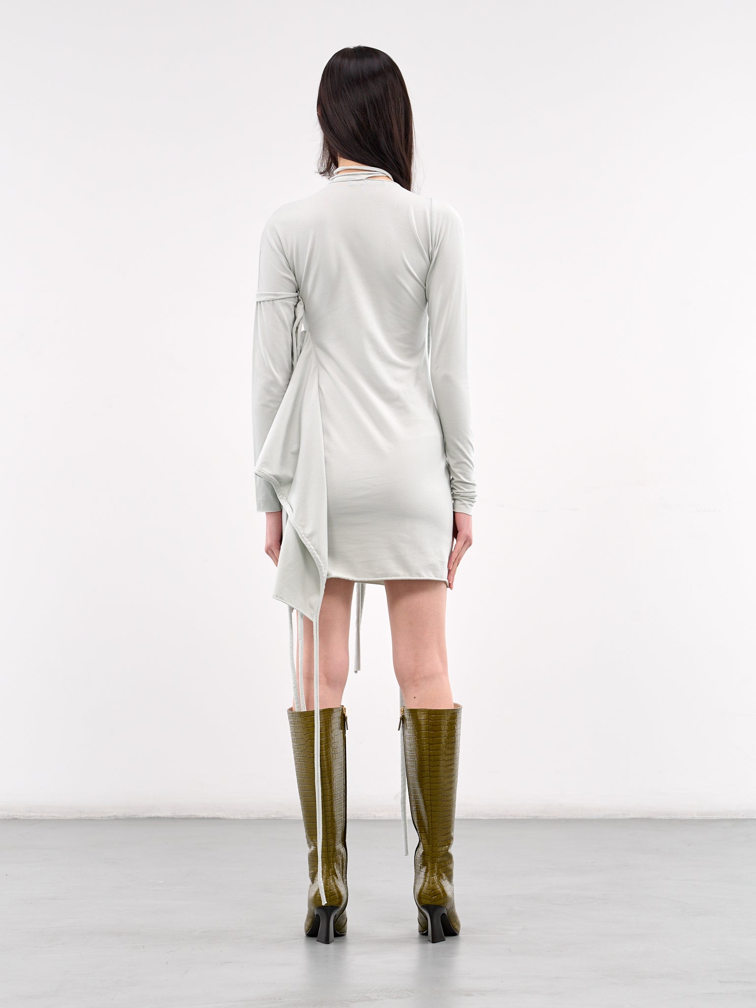 Deconstructed Long Sleeve Mini Dress (11550141501-GREY)