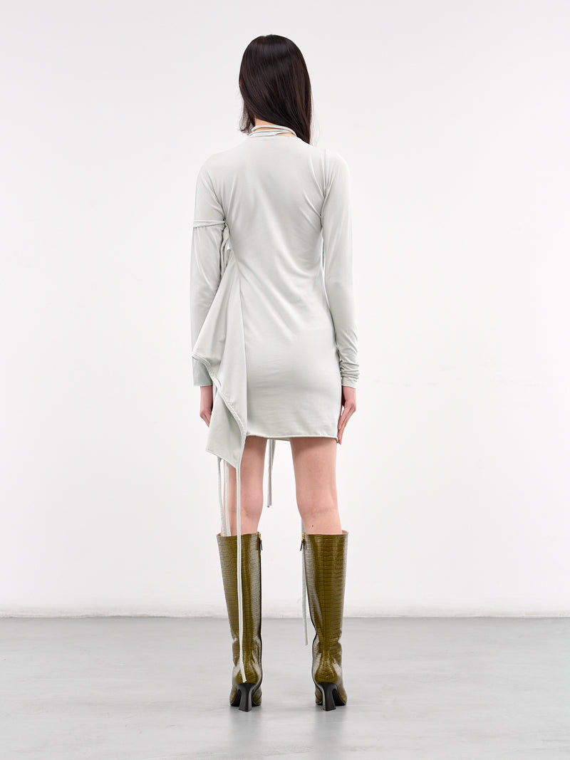 Deconstructed Long Sleeve Mini Dress (11550141501-GREY)