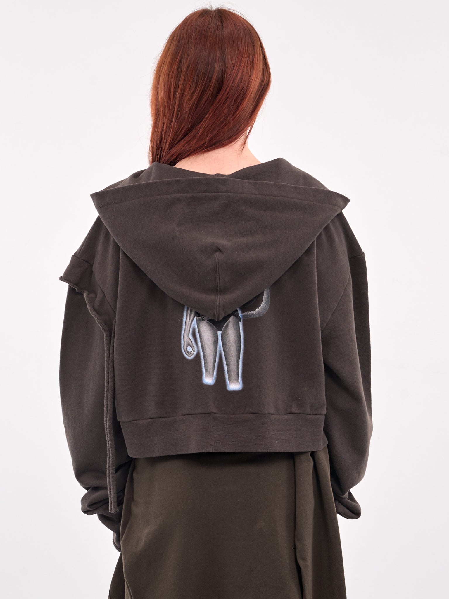 Deconstructed Zip Hoodie (11560111502-BROWN)