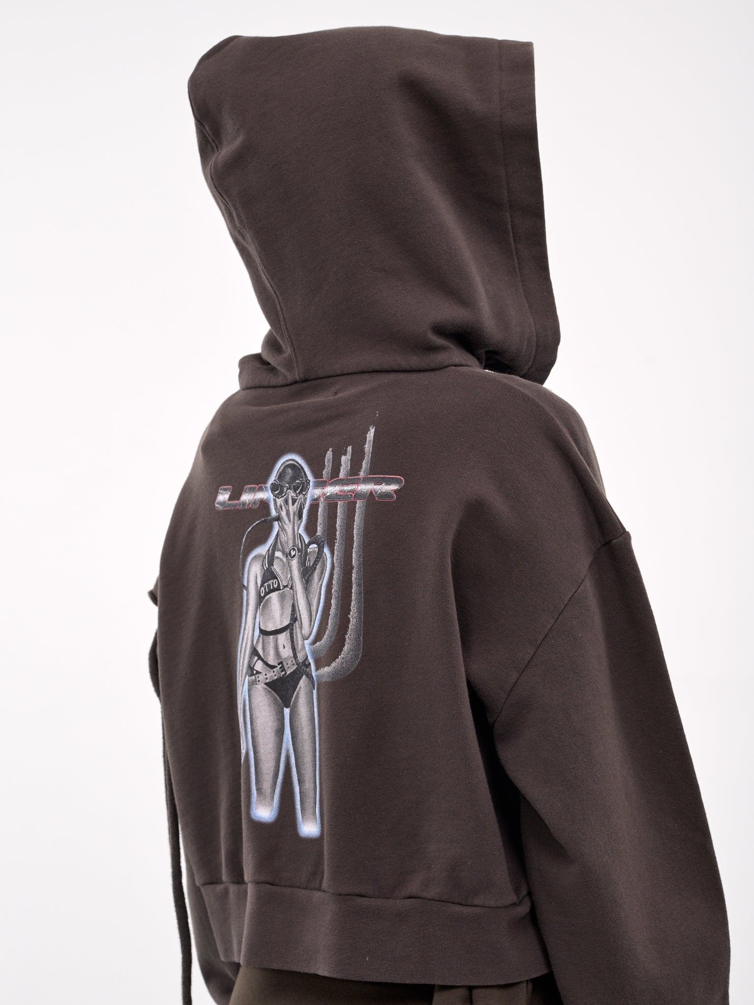 Deconstructed Zip Hoodie (11560111502-BROWN)