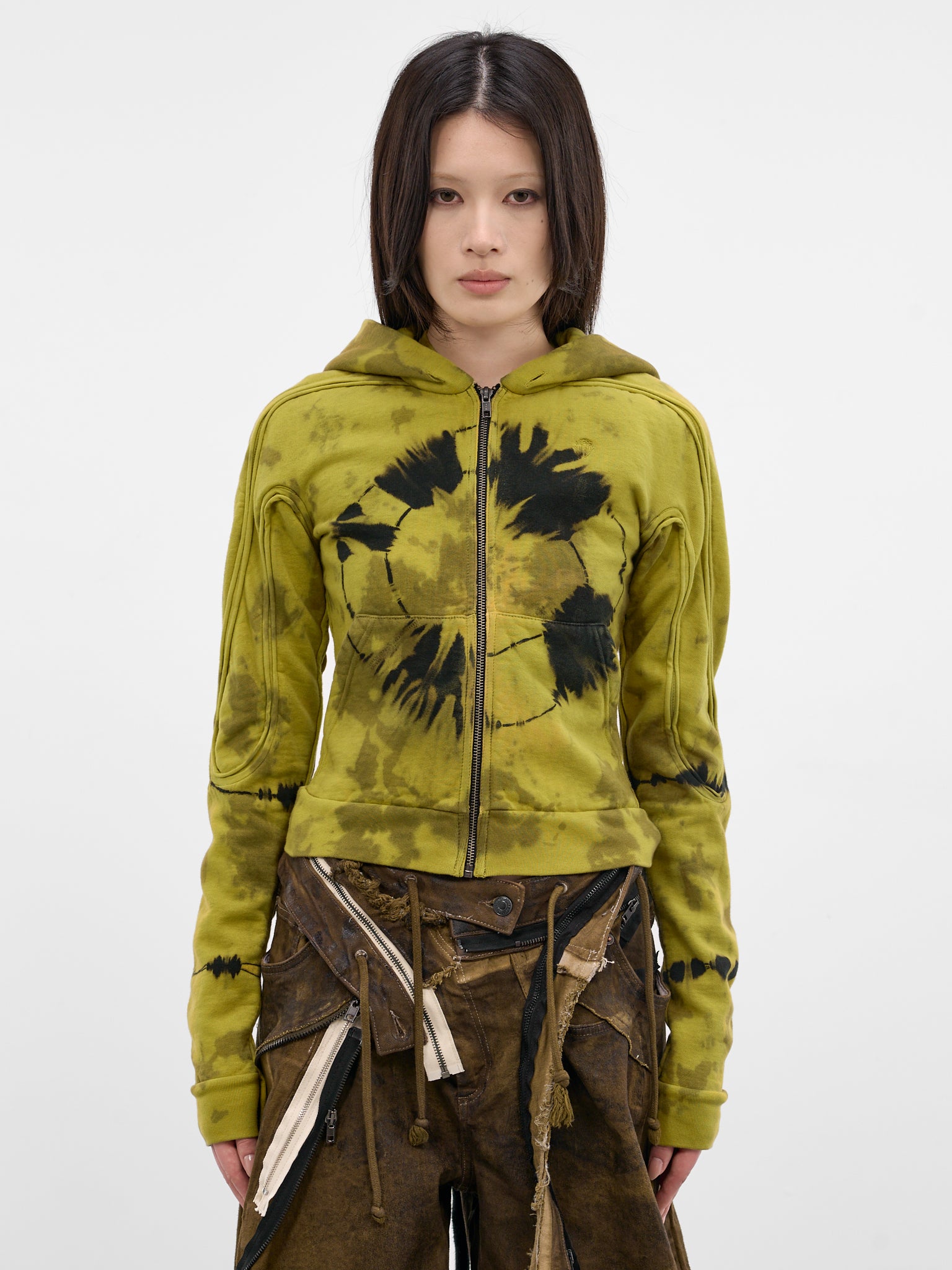 Slim Tie-Dye Suture Zip Hoodie (11560241504-MULTI)