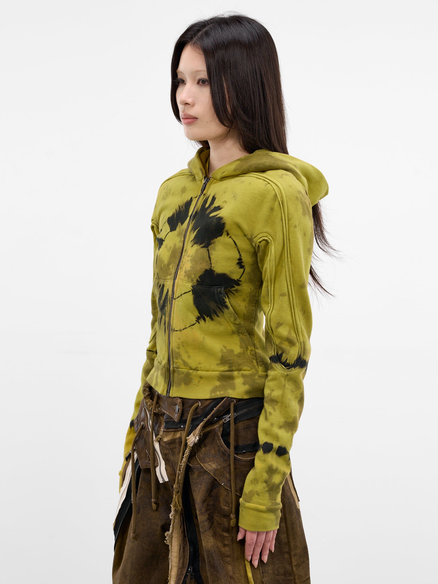 Slim Tie-Dye Suture Zip Hoodie (11560241504-MULTI)