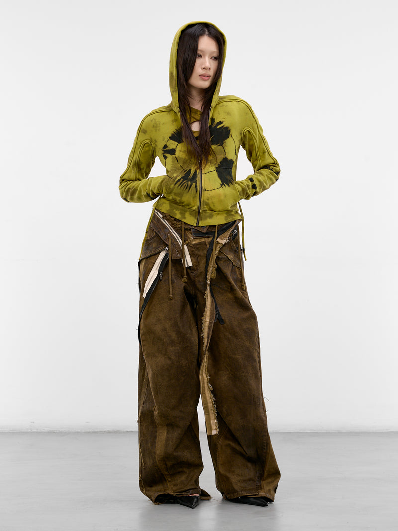 Slim Tie-Dye Suture Zip Hoodie (11560241504-MULTI)