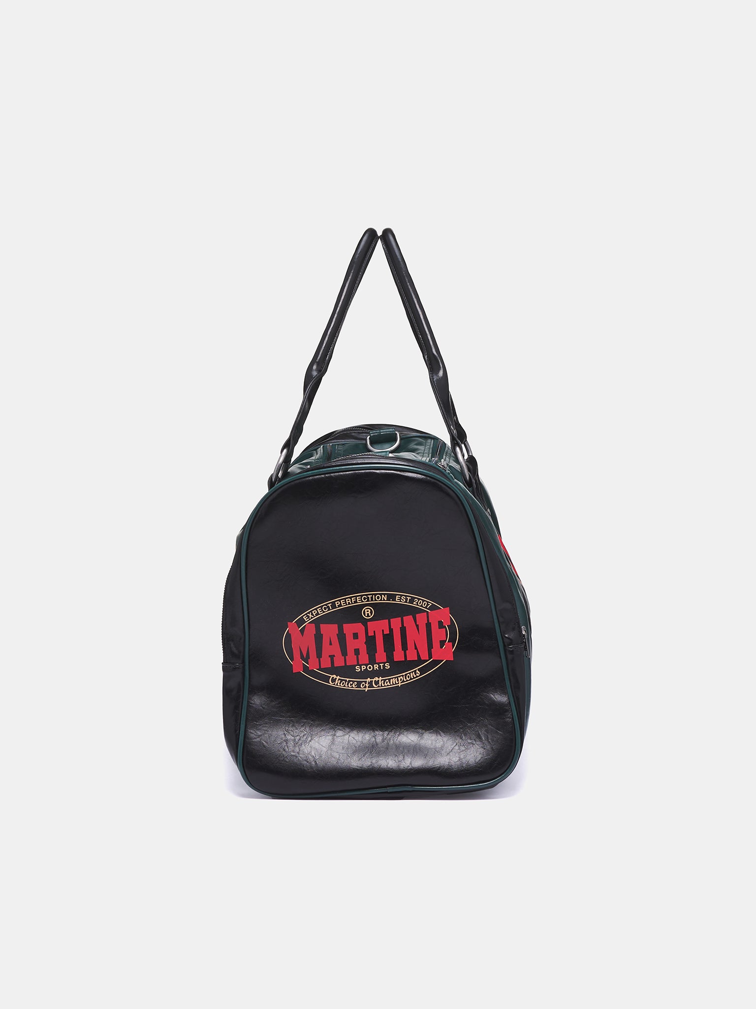 Leather Sports Duffel Bag (1188WSP03018-BLKGRN)