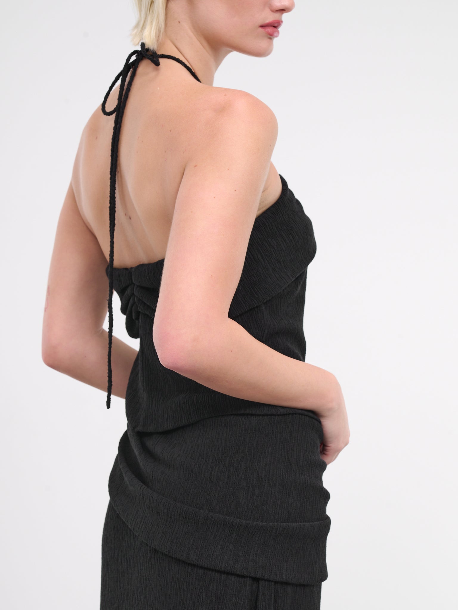 Pearl Halterneck Tube Top (12-BLACK)