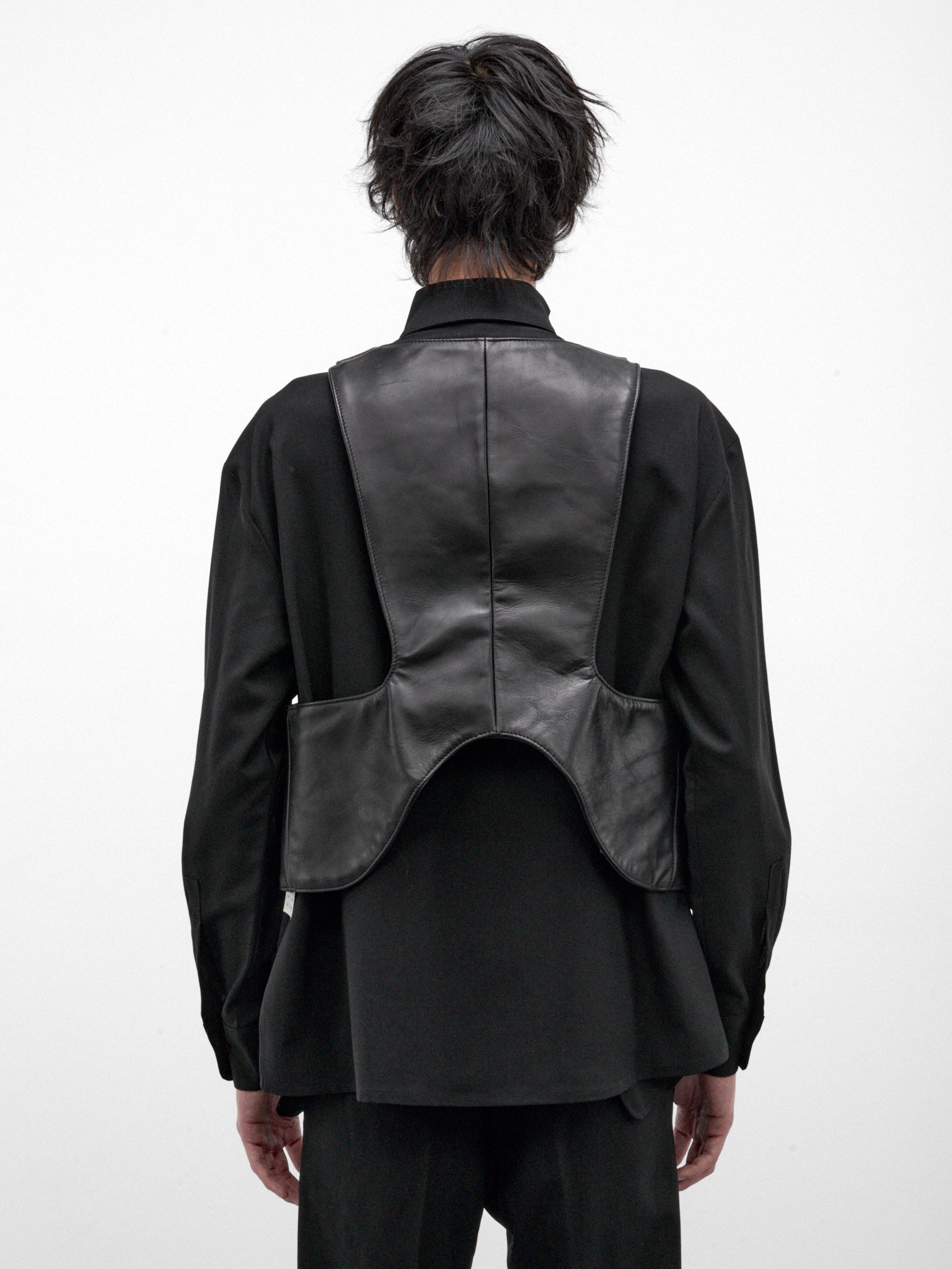 Black Leather Hazer Vest (12-HAZER-LEATHER-VEST-BLACK)