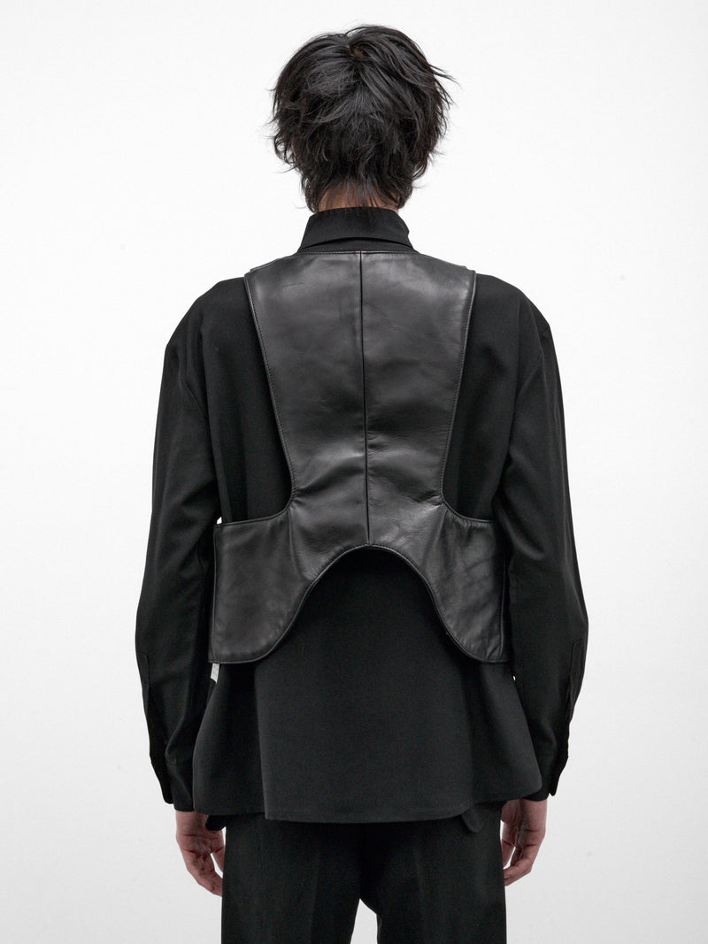 Black Leather Hazer Vest (12-HAZER-LEATHER-VEST-BLACK)