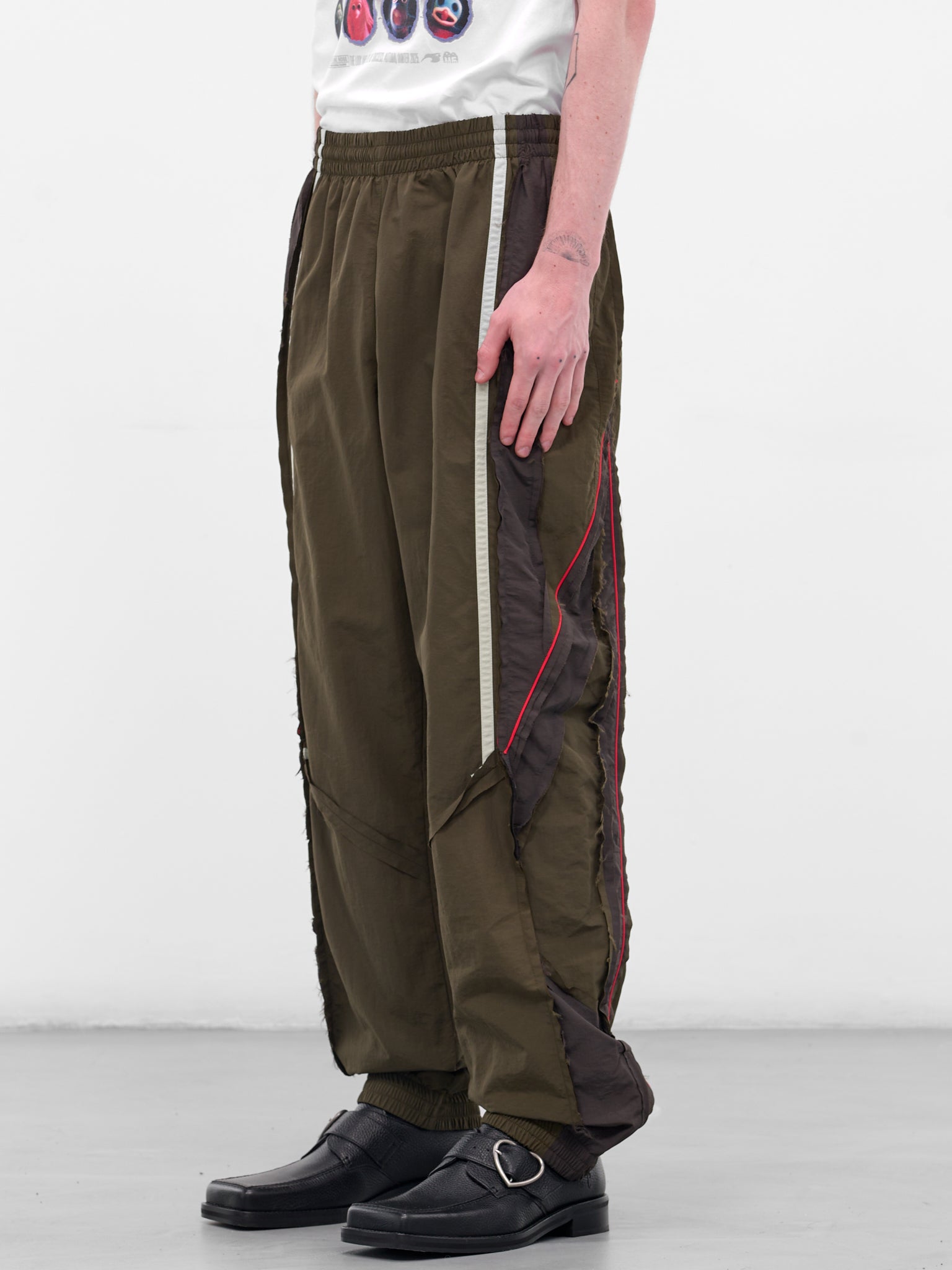 Green Deconstructed Nylon Joggers (120WP01414-GREEN)