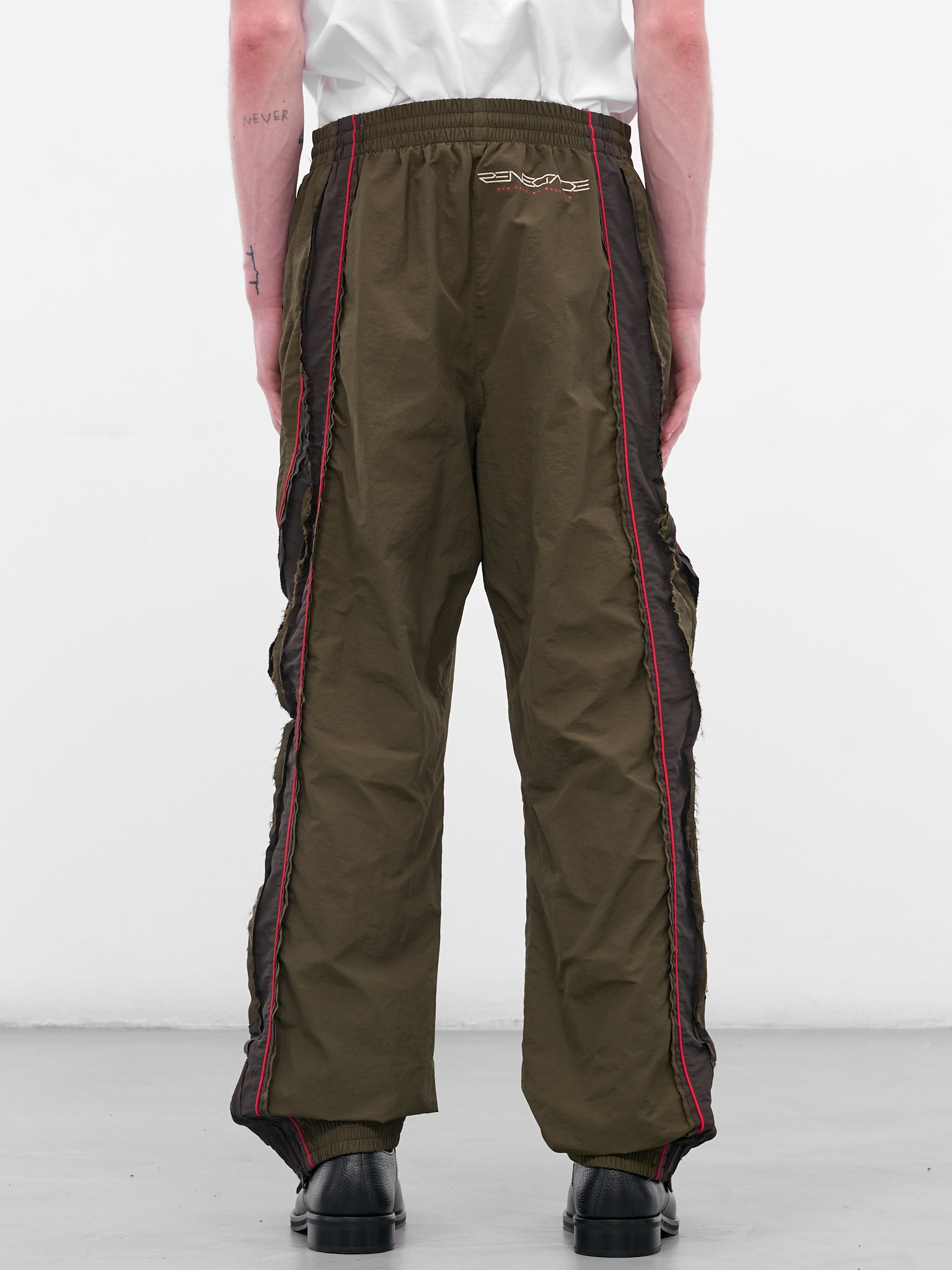 Green Deconstructed Nylon Joggers (120WP01414-GREEN)