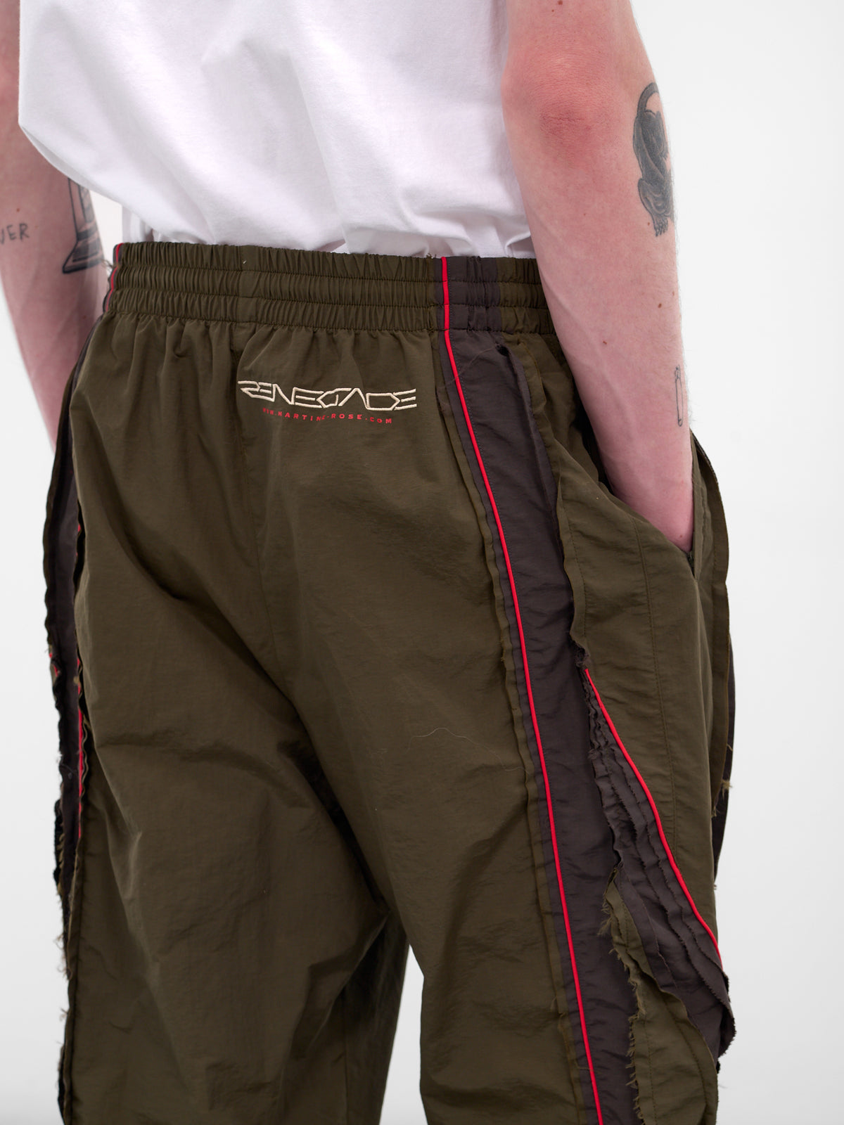 Green Deconstructed Nylon Joggers (120WP01414-GREEN)