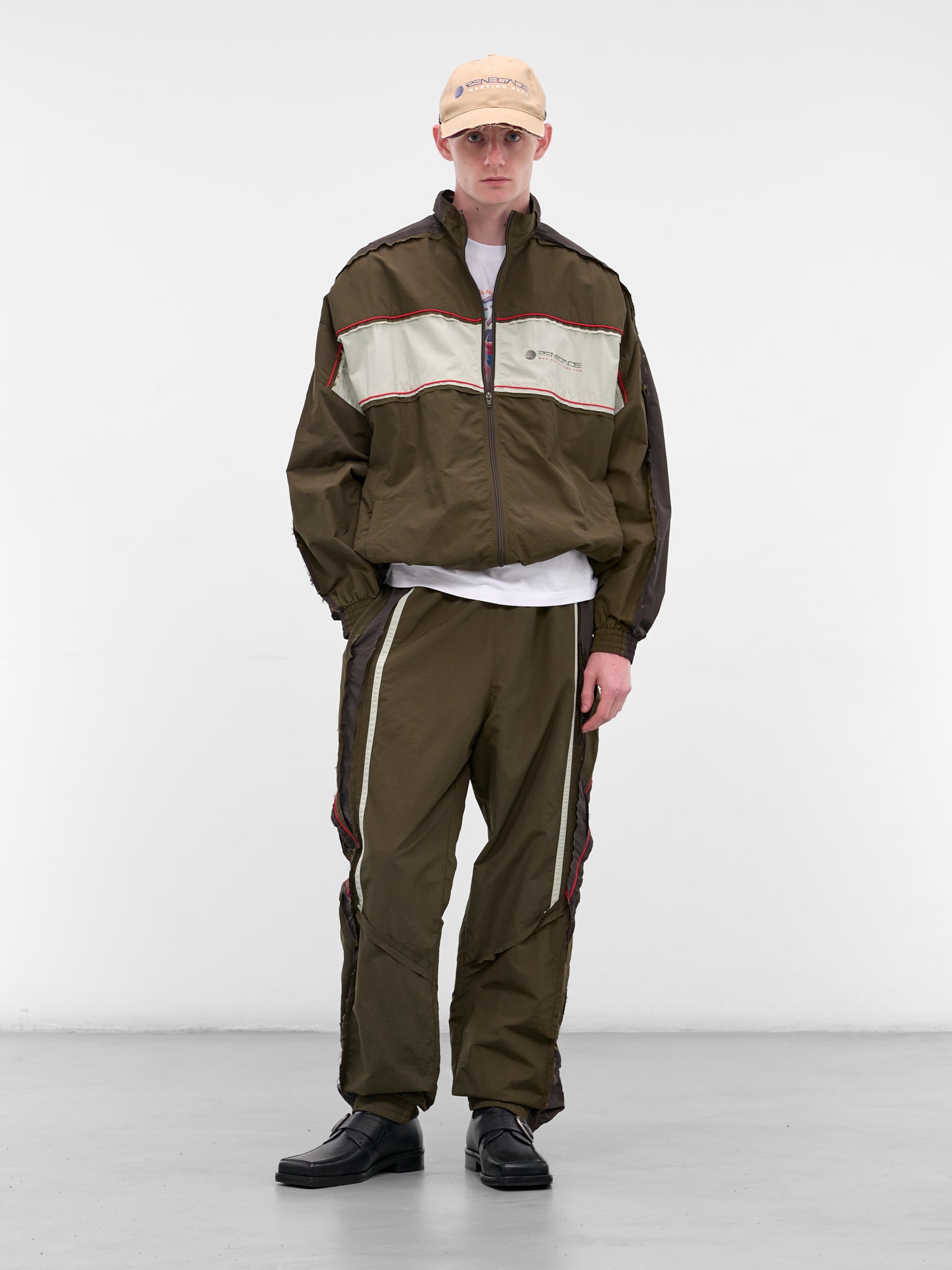 Green Deconstructed Nylon Joggers (120WP01414-GREEN)