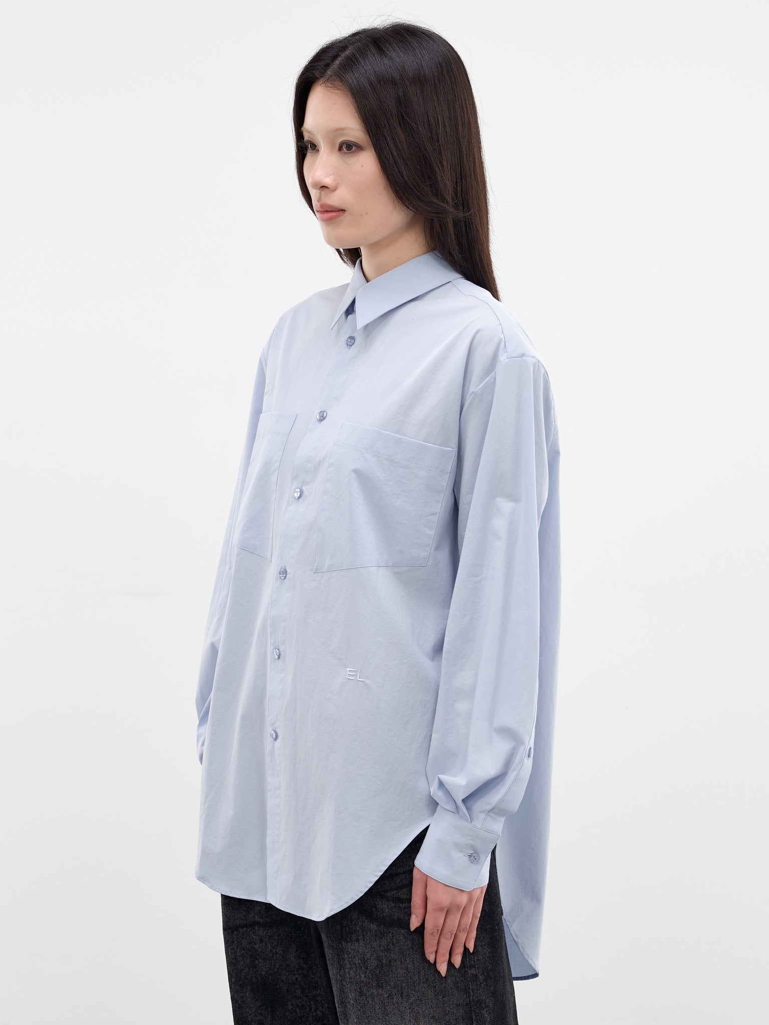 Ice Blue Cotton Button-Up Shirt (1216-EL-PS26-ICE)