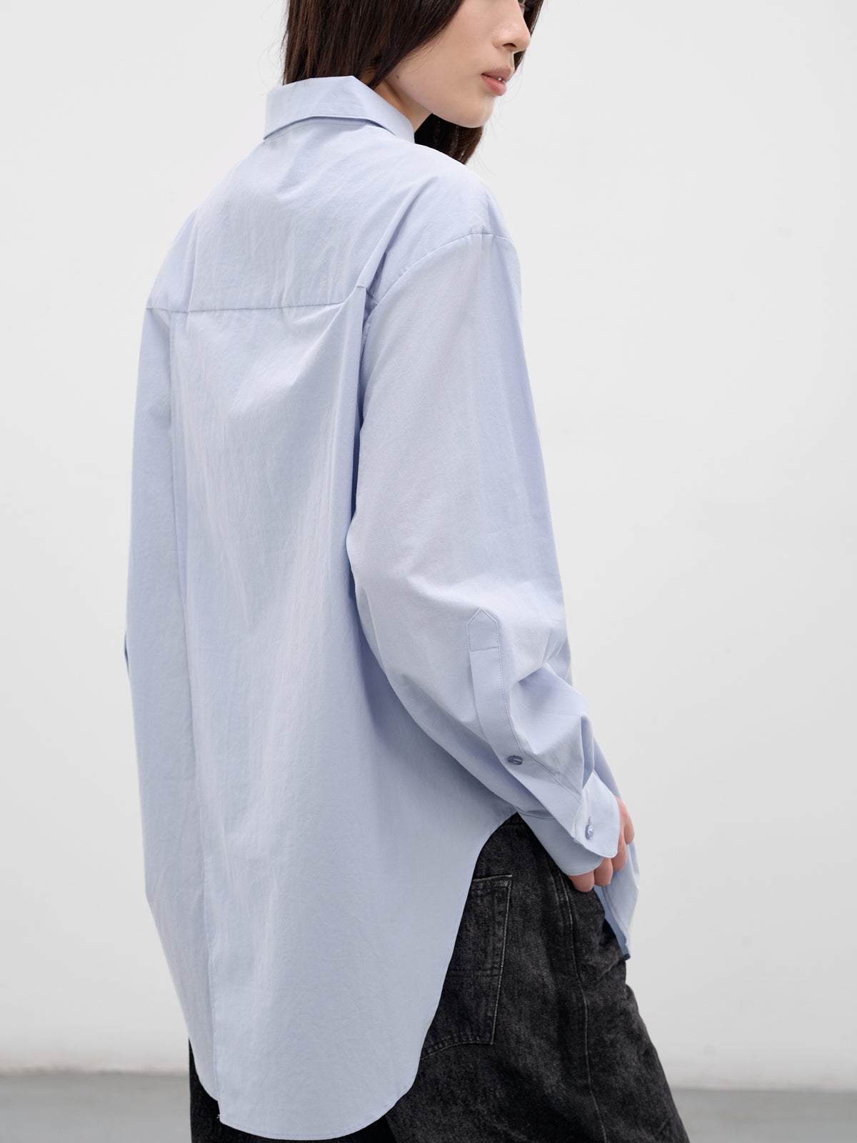 Ice Blue Cotton Button-Up Shirt (1216-EL-PS26-ICE)
