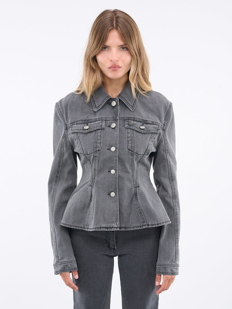 MAGDA BUTRYM Denim Peplum Jacket | H.Lorenzo - front