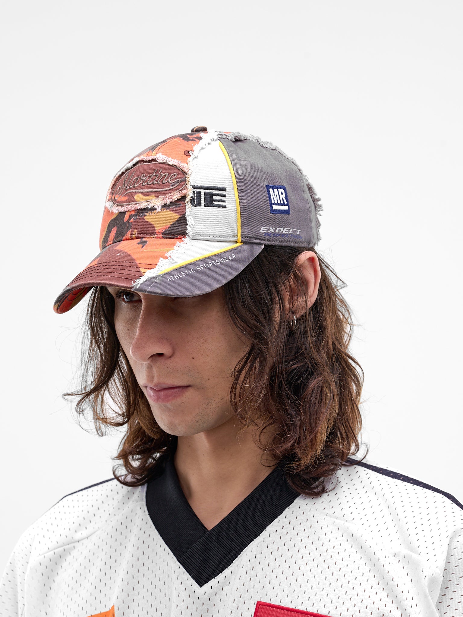 Deconstructed Hybrid Camo Collage Hat (1217W925208-ORANGE)