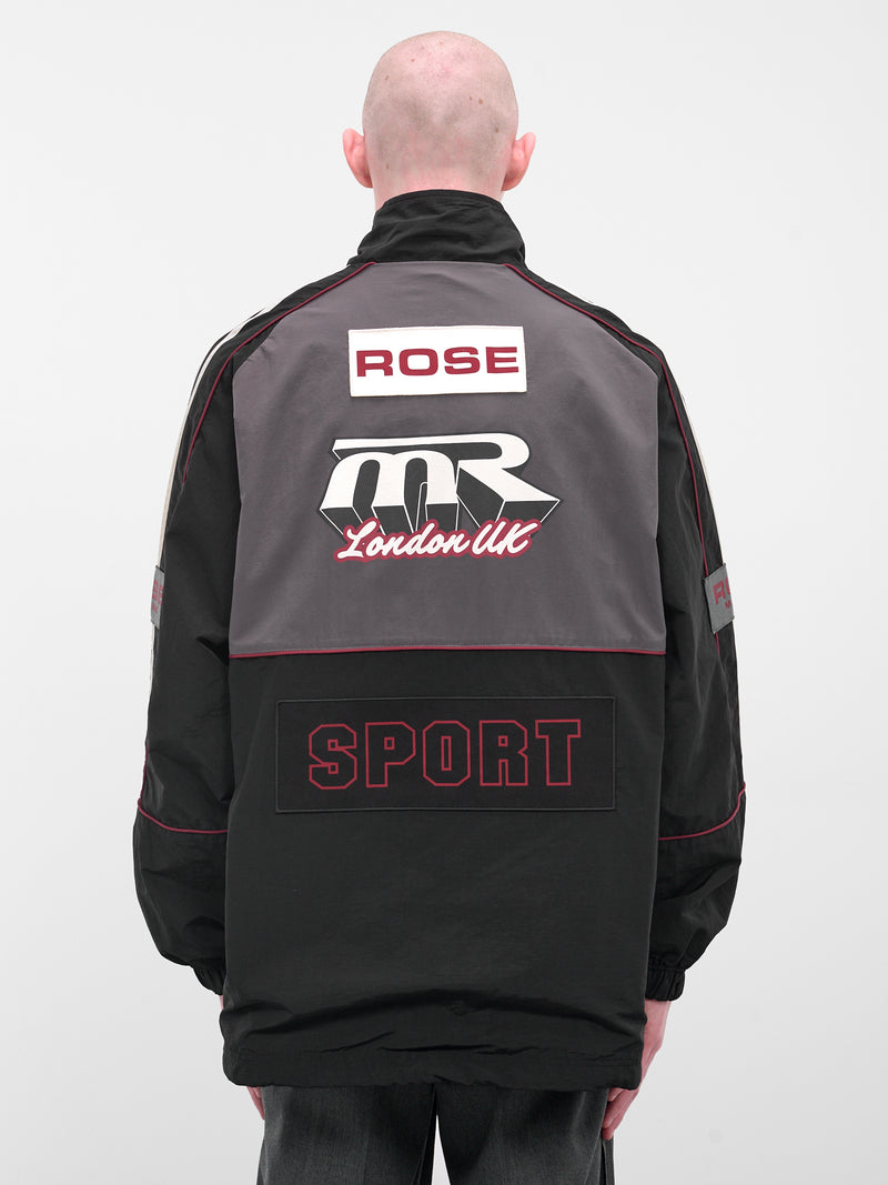 Black Hockey Nylon Pullover (121WP01009-BLACK-GREY)