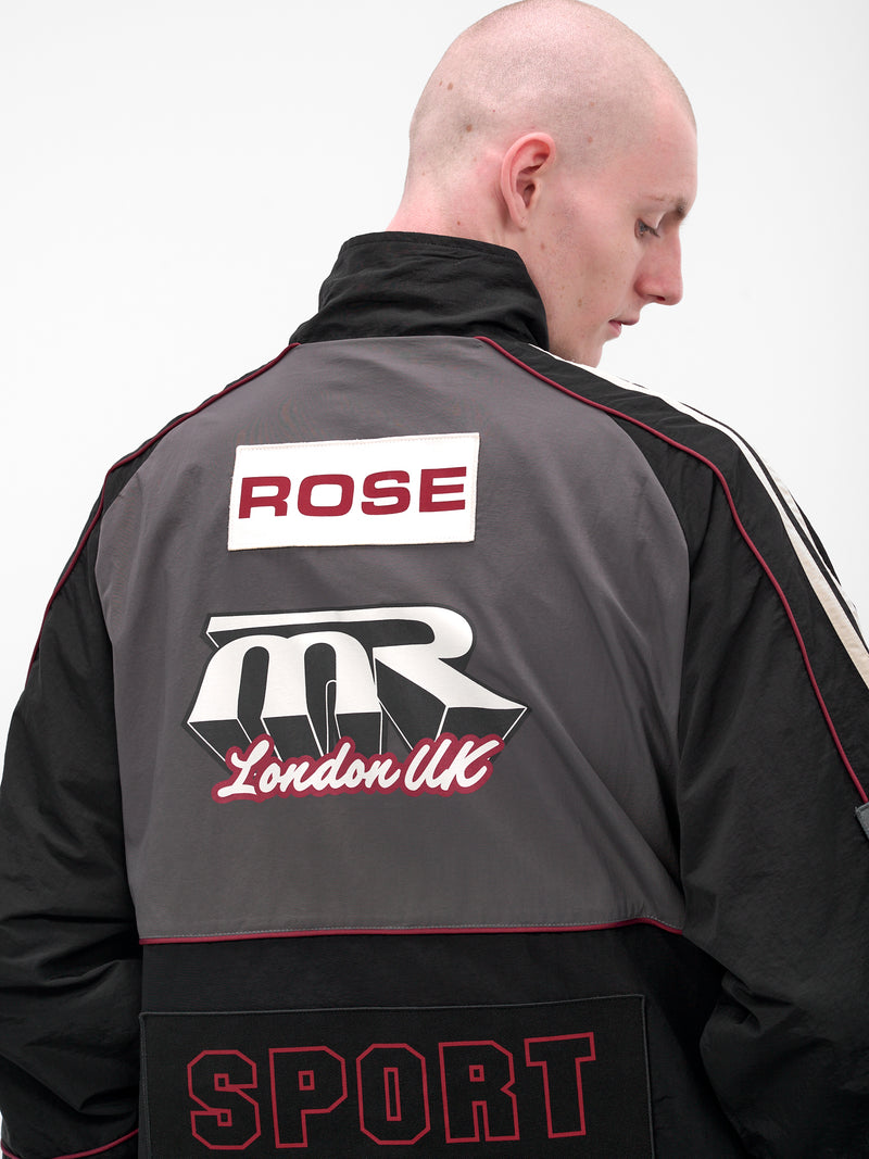 Black Hockey Nylon Pullover (121WP01009-BLACK-GREY)